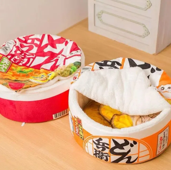 Noodle cup-shaped bed for small pets, multi-colored mini cat and dog bed