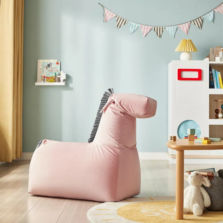 pony bean bag in a children's nursery or bedroom