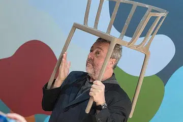 Philippe Starck at the Kartell booth