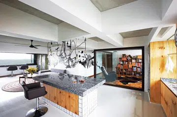 living room, industrial, quirky, eclectic, amazing, apartment