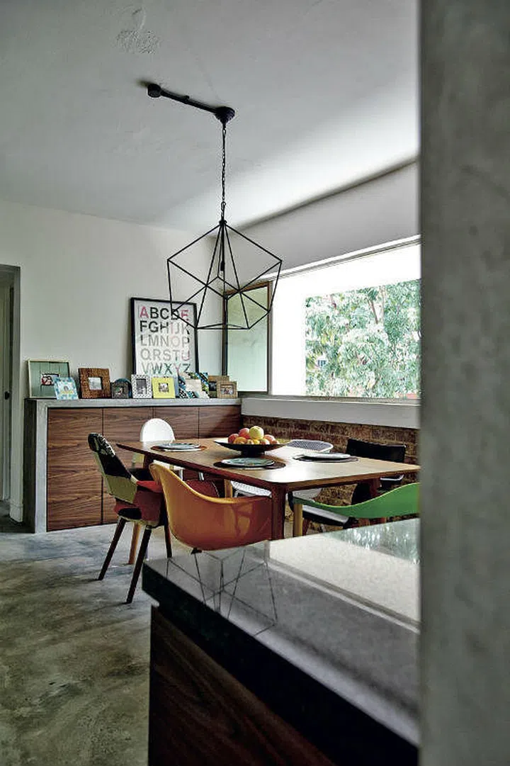 As "having the same six chairs are a bit dull", Sebastian opted for mismatched dining chairs which he bought from several shops.