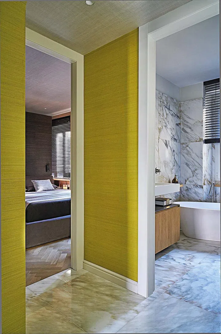 Natural materials mix harmoniously with each other to give the home a sensual feel.