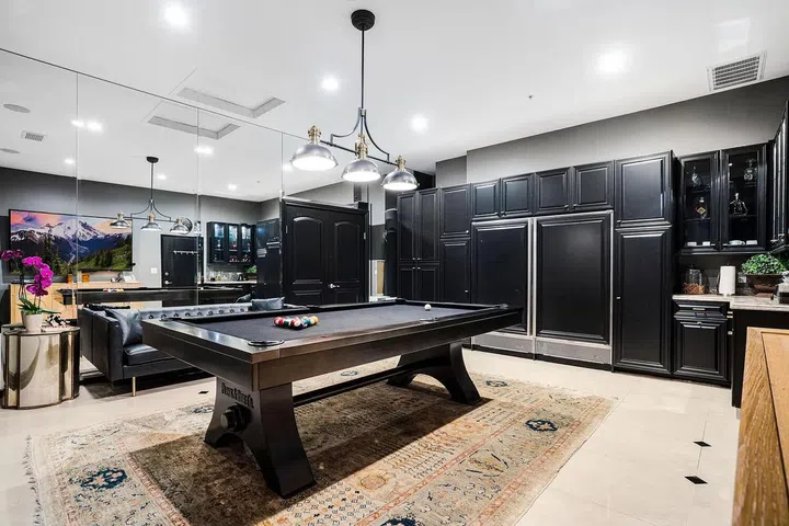 The billiards room offers class and style.