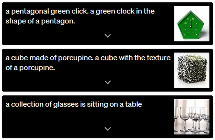 Dall-E AI image generator artificial intelligence examples screengrab