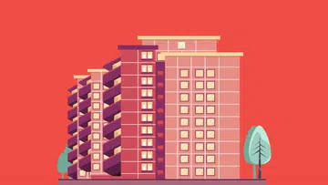 City Buildings and skyscrapers background illustration.