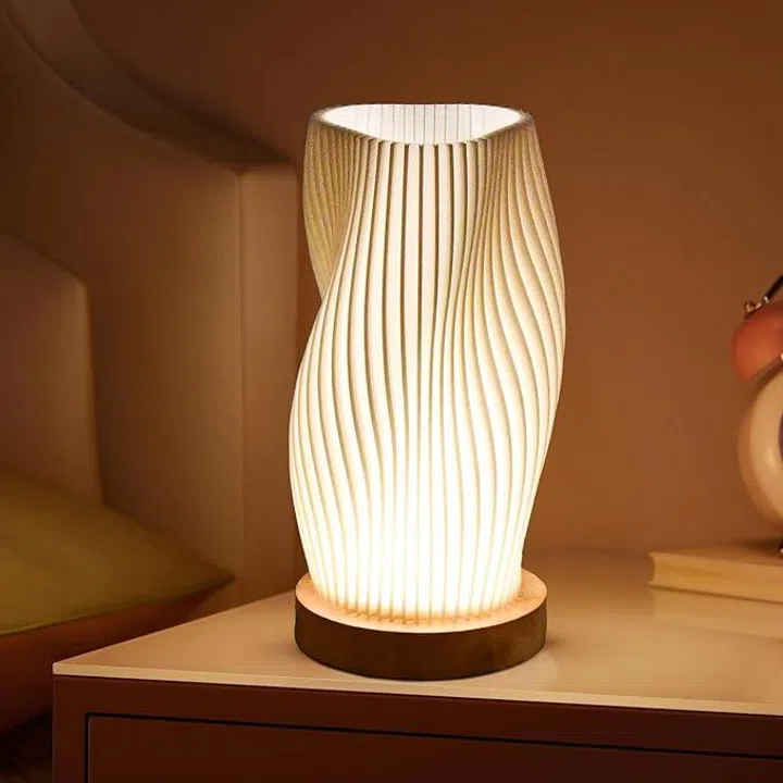 Bedside Lamp with Wooden Base, 9-Level Dimmable is priced at $45 from Amazon