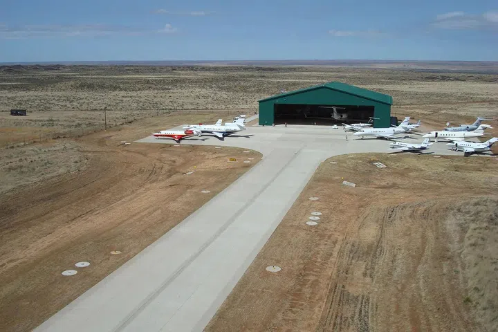 A private airport.