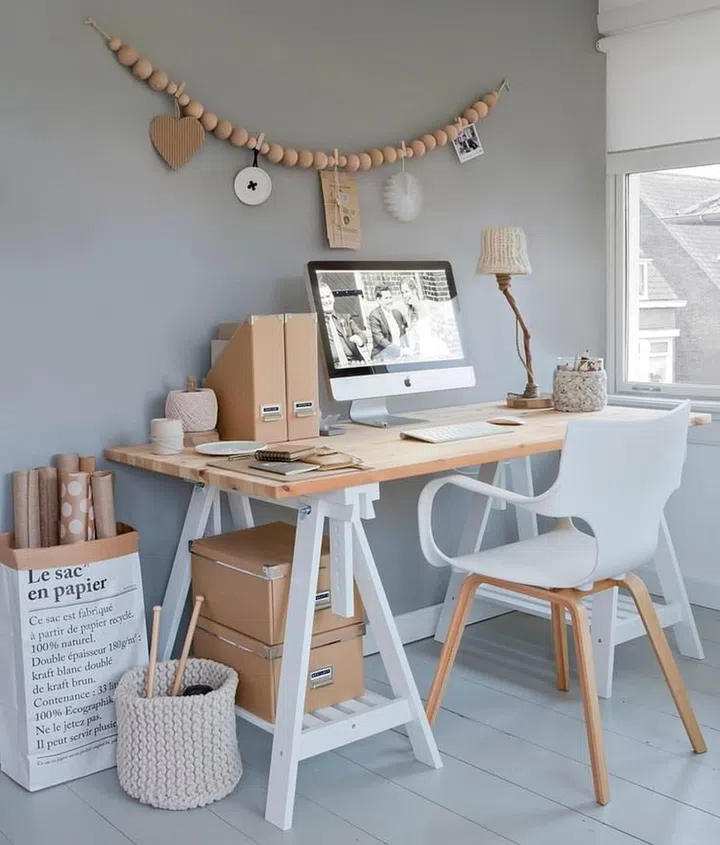 scandinavian, grey, wood tones, renovation, interior design, scandi-style, scandi, study
