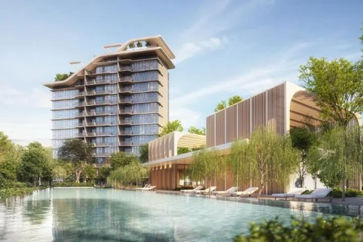 Artist's impression of the Serenity Pool within the Sora condominium.