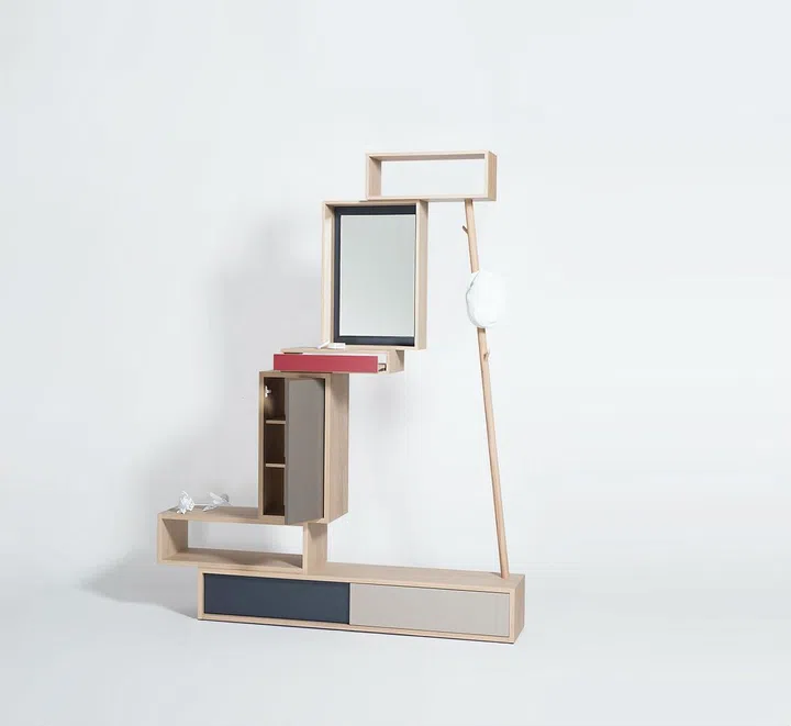 Drugeot Labo, Journey East, wood furniture, French furniture, shelf