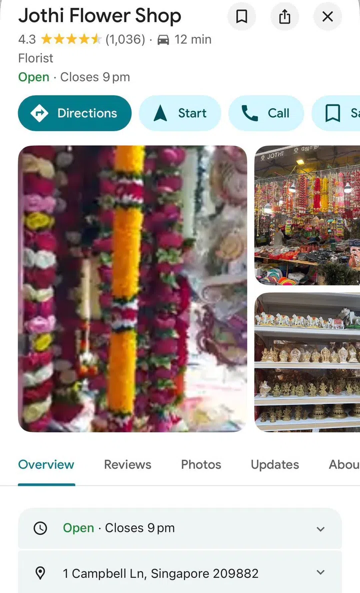 Jothi Store and Flower Shop (1 Campbell Lane) is perhaps the most iconic prayer supply store in Little India, Singapore.