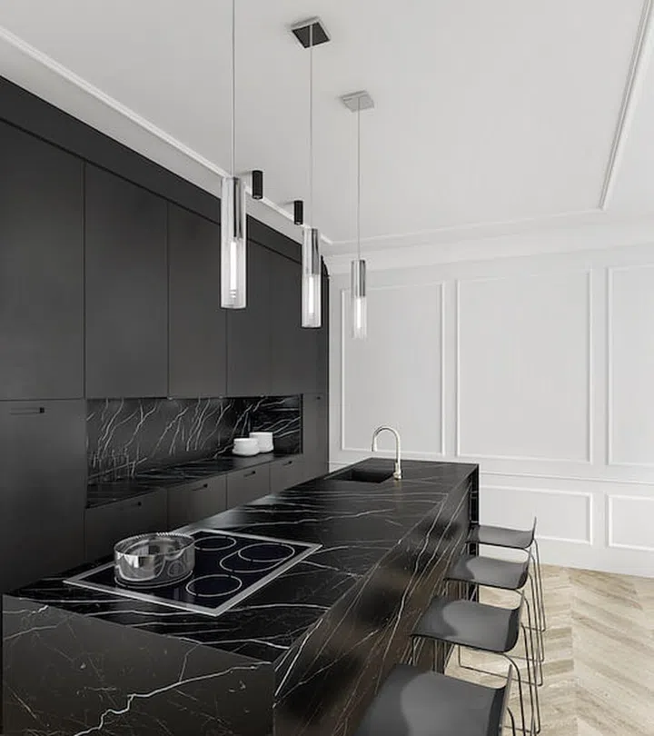 Laminate Countertop EDL Compact Nero Morraine Kitchen top and backsplash