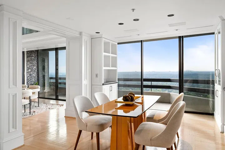 The 36th floor location offers unparalleled skyline views.