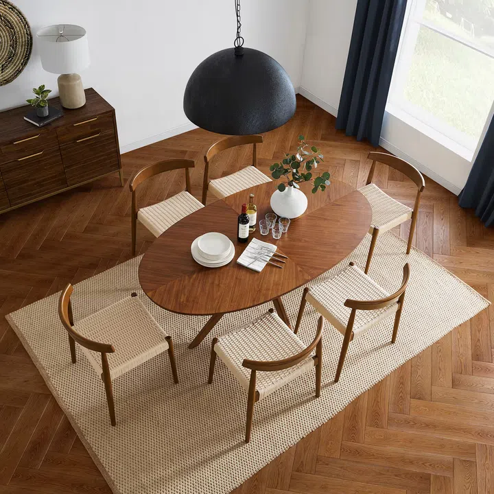 Brand-new Mid-century Modern: $899. Brighton Oval Dining Table, 180”, for 4-6 people from Castlery.