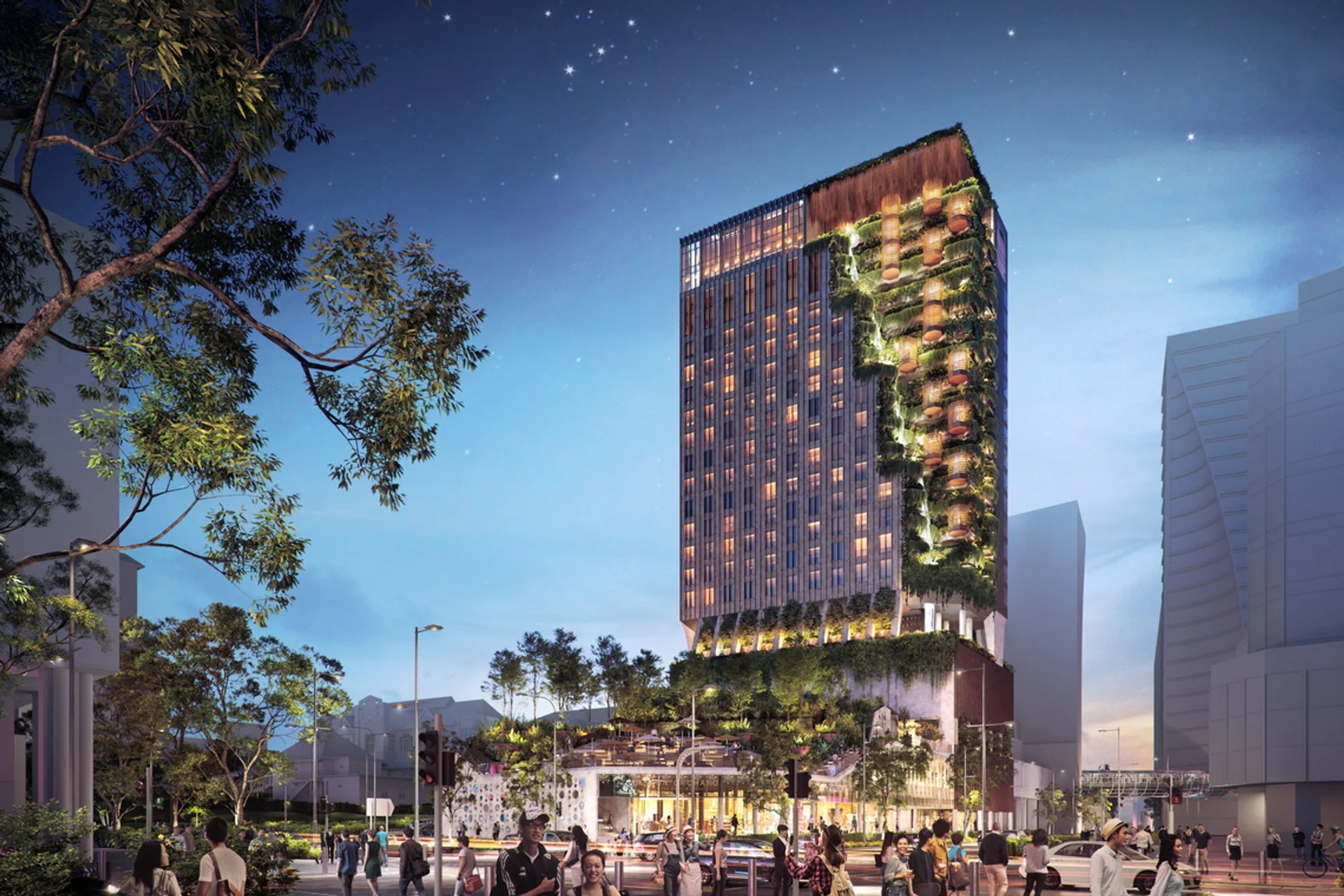 Artist’s impression of NoMad Hilton Singapore hotel, 230 Orchard Road (formerly Faber House), opening late 2026 to early 2027.