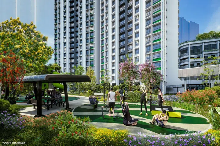 Artist’s impression of Kebun Baru Breeze, launched in the June 2026 HDB BTO sales exercise.