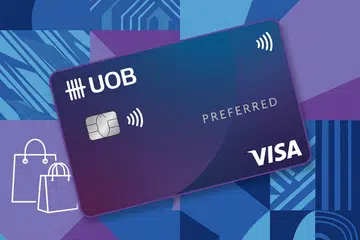 Illustration of the UOB Preferred Visa credit card.