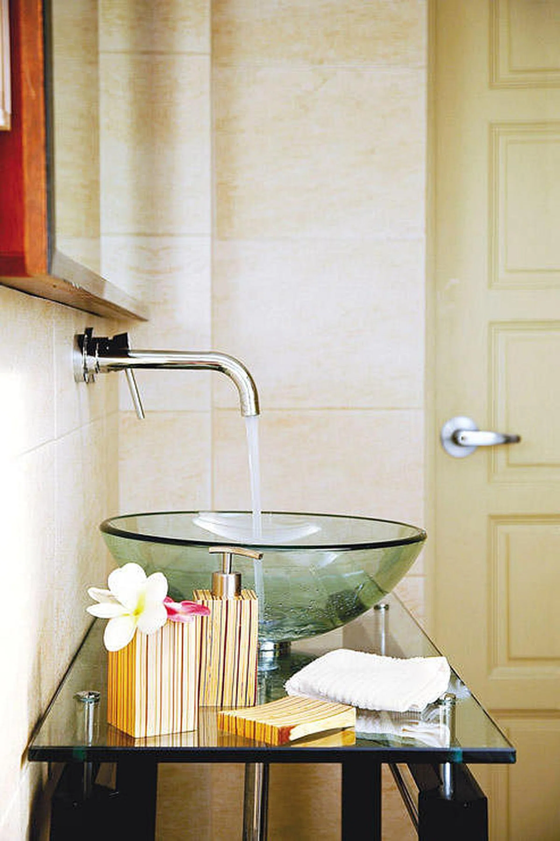 Washbasin from Magnum Contracts and basin tap from Adamas Bathroom