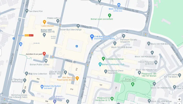 Carparks near Clock Playground at Bishan Street 13. Google Maps view