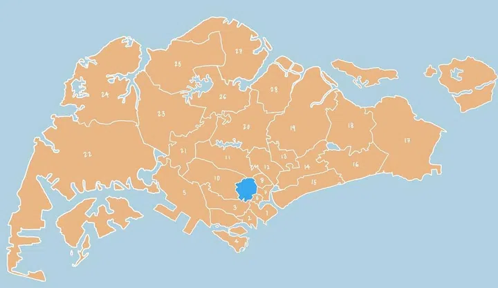 Illustrated map showing District 09 - Orchard, River Valley, Cairnhill, Oxley in Singapore.