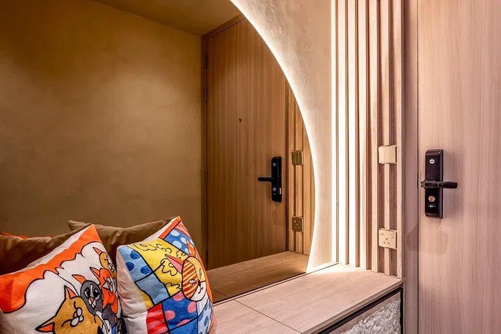 A welcoming entrance sets the tone for the thoughtfully designed space that unfolds beyond the front door.