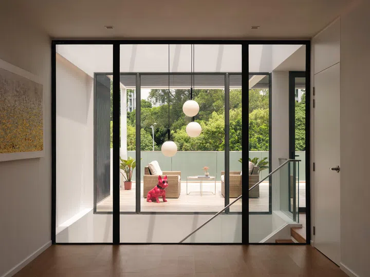 A naturally bright home with good airflow, minimalistic contemporary interiors.