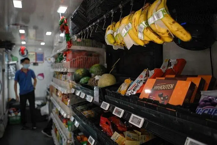 The mobile grocery is part of interim measures taken by HDB to improve convenience while other amenities in the estate are being built.