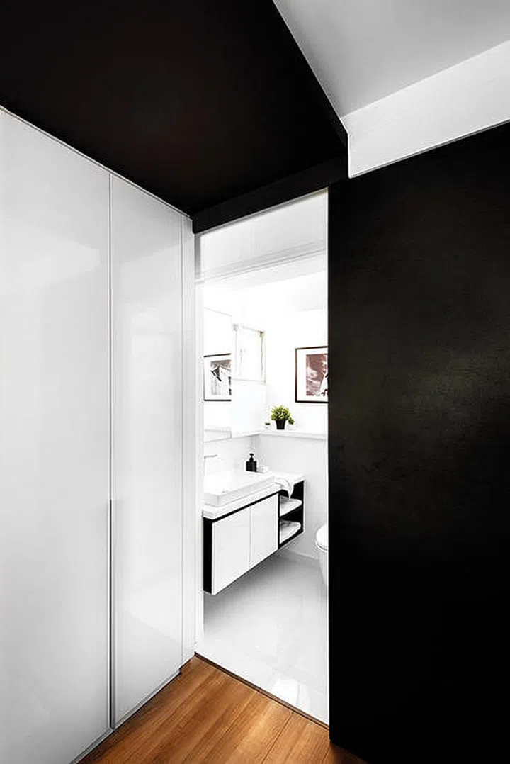 White and black bathroom. Interior Design by White Space Living