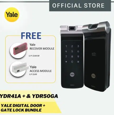 Yale YDR50GA Gate + YDR41A Digital Rim Door Lock Bundle