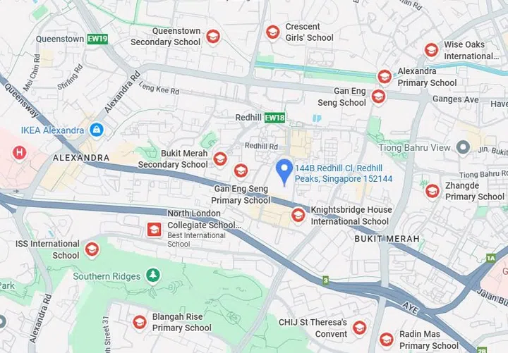Schools near the Redhill Peaks BTO estate.