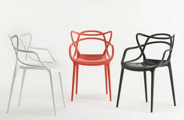 masters chair, phlippe starck, kartell, series 7, eames moulded, tulip armchair