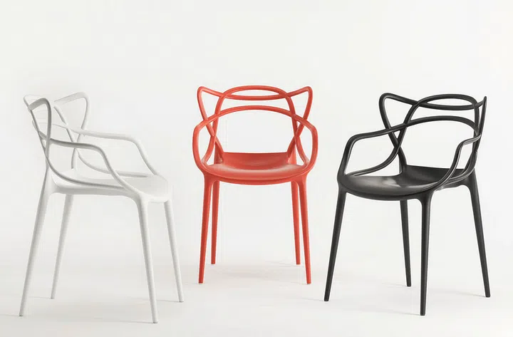 masters chair, phlippe starck, kartell, series 7, eames moulded, tulip armchair
