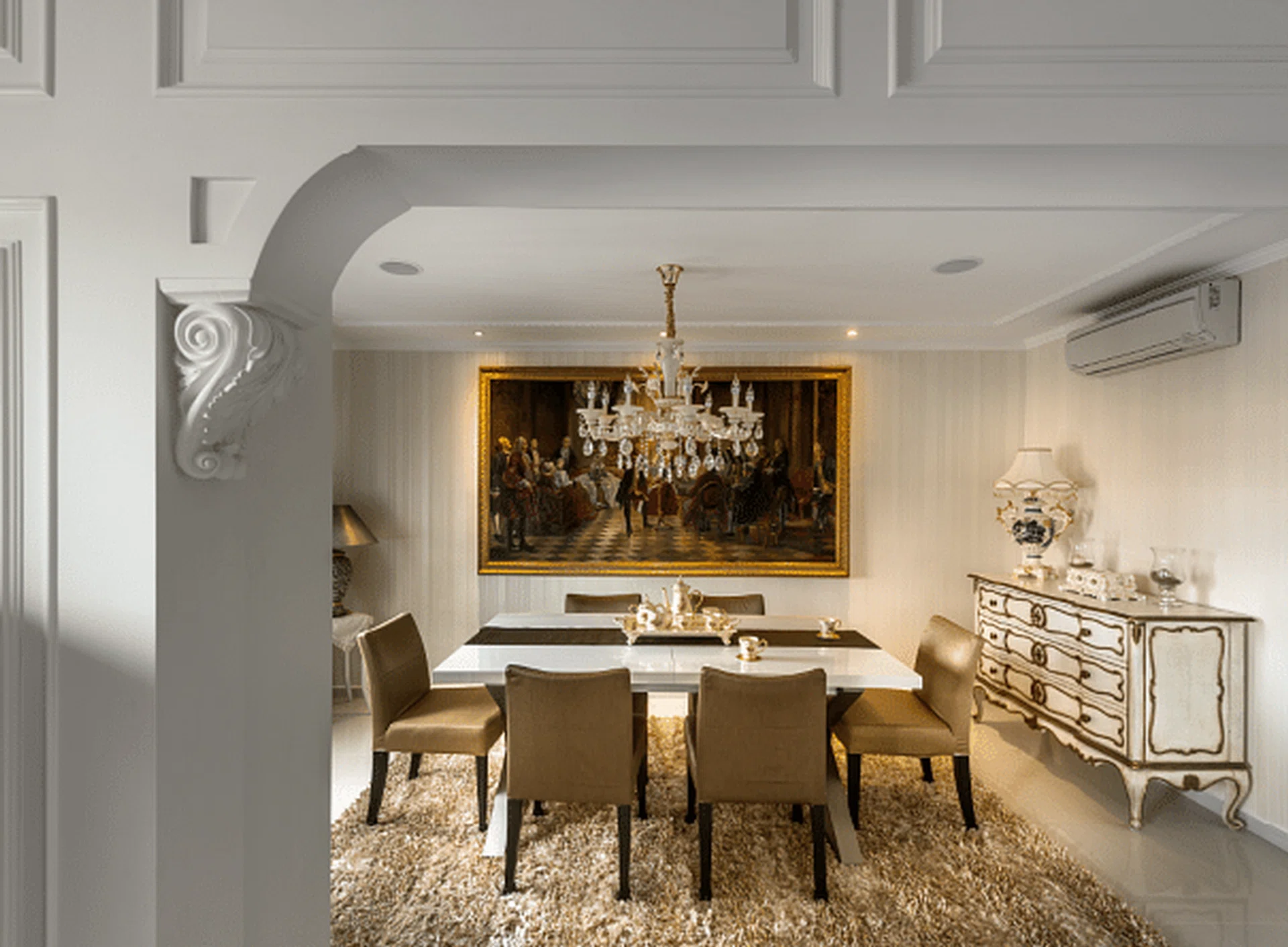 House Tour: Posh Victorian style 5-room Hougang HDB has a huge glass chandelier!