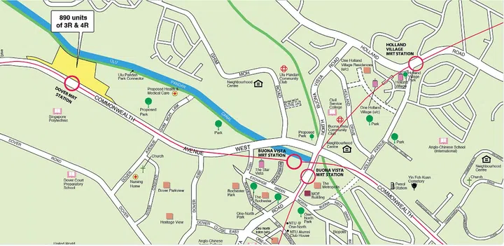 HDB BTO Dec 2023 Dover, Queenstown map. Image from HDB BTO Portal