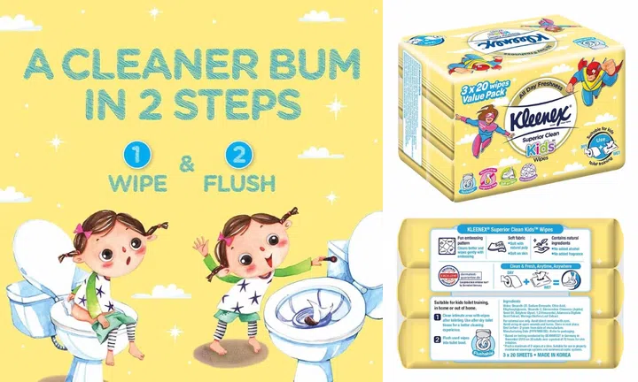 Kleenex Superior Clean Kids Wipes (Flushable Toilet Wipes)