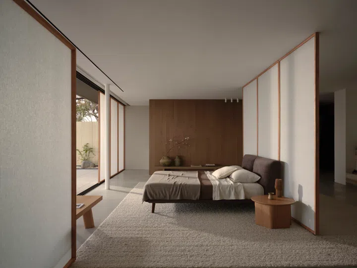 The Neo Bed’s rounded, padded base brings softness to its form while creating a more comfortable experience around the bed.
