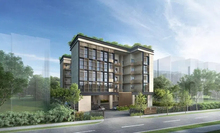 Artist's Impression of Baywind Residences condominium in Telok Kurau's exterior. Image from official Baywind Residences website.