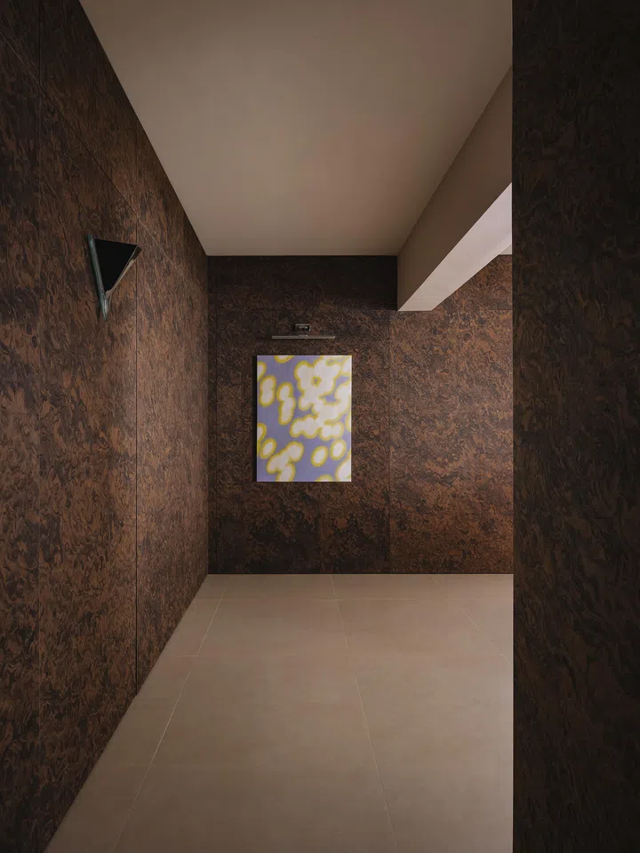 A light painting by Mary Royall marks the Tic Tac door to the bomb shelter. 