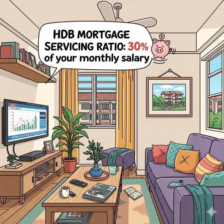 The HDB Mortgage Servicing Ratio is at 30% of your monthly income.