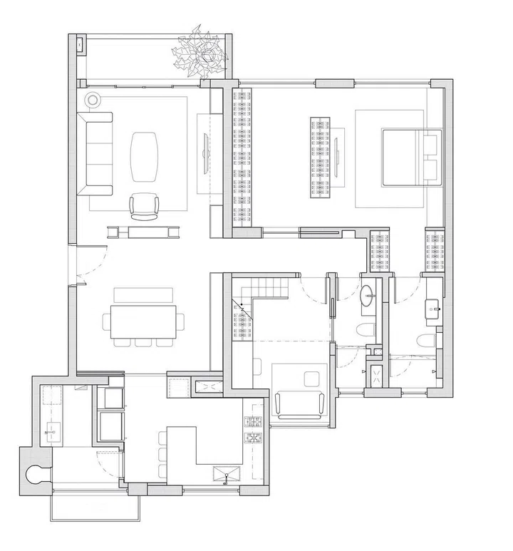 New floor plan layout for a 3-bedroom condominium in East Coast.