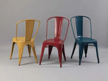 tolix model a chair, metal chair, furniture, living room, dining room