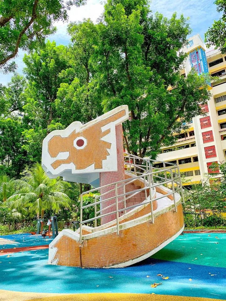 Orange baby dragon playground in Toa Payoh.