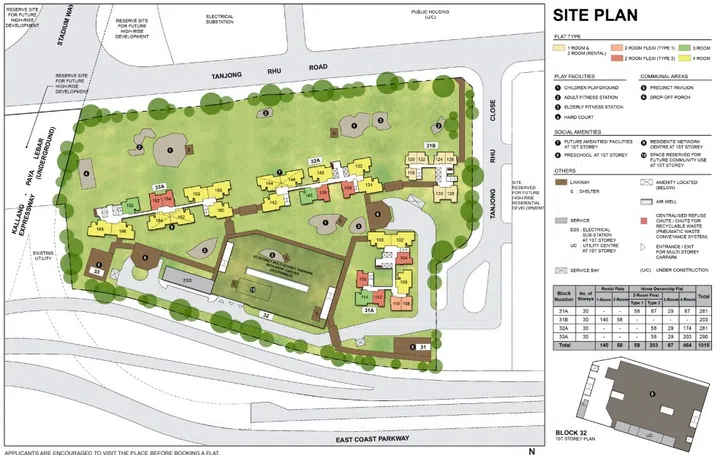 Tanjong Rhu Parc Front BTO site plan.