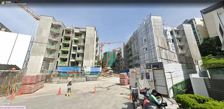 Forett at Bukit Timah condo under construction. Virtual street tour on Google Maps.