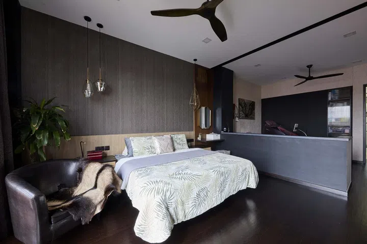 The bedrooms in interior designer Cheryl Gay of Coterie Design's 3,600 sq ft semi-detached home in Yio Chu Kang have been showrooms to offer clients some ideas on soft furnishings.