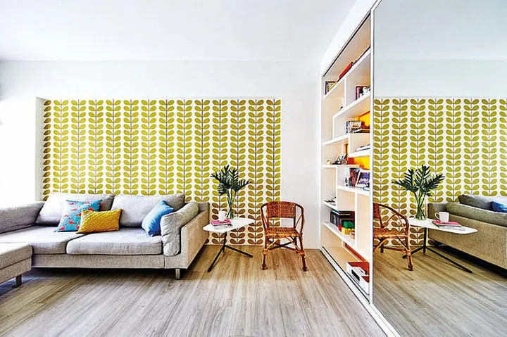 A simple and neat way to display your books and trinkets for a 3-room HDB flat, Design by Space Matters.