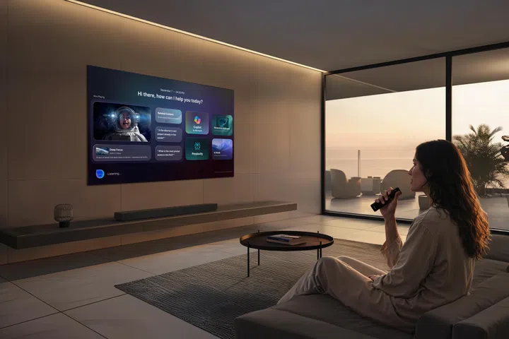 The 2026 Samsung OLED TVs come with Bixby assistant with Perplexity and Microsoft Copilot, so the TV can handle complex prompts.
