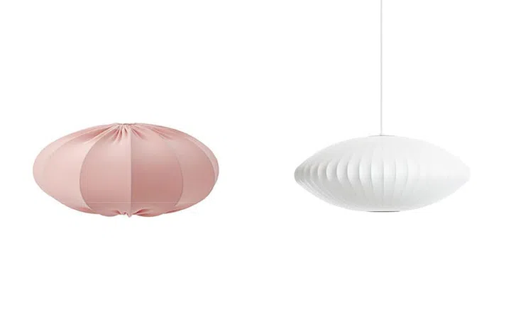 IKEA REGNSKUR Pendant Lamp (left) vs HAY Nelson Saucer Pendant Lamp (right)