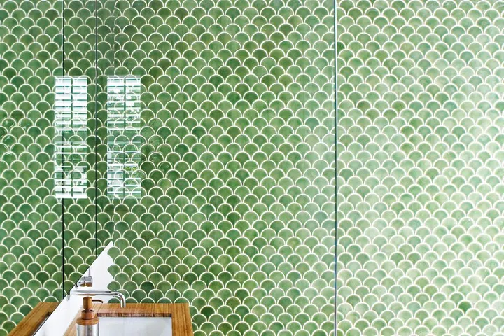 Fishscale tiles from Mosaico.sg.