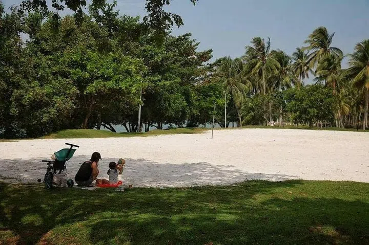 The new sand play area in Pasir Ris Park.